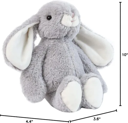 Vista 7 de DILLY DUDU Juguete de peluche de conejo gris, los mejores regalos de 10 pulgadas