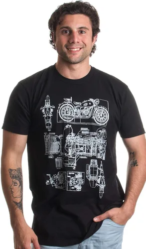 Vista 3 de M-72 Diagrama de soplado de motor de motocicleta, camiseta unisex