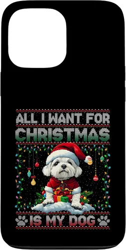 Vista 24 de Maltese Christmas Tree Lights Decorations Dog Lover Xmas Case for iPhone 17