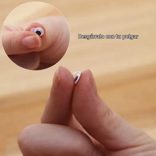Vista 4 de DECORA 1000 piezas redondas de plástico negro Googly Wiggle Eyes, autoadhesivas, amplia variedad de tamaños
