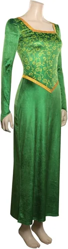 Vista 3 de Toitaly Disfraz de Fiona para mujer, vestido de princesa Fiona para adultos, vestido verde Fiona para Halloween