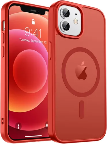 Vista 254 de zapica Funda magnética para iPhone Air, con protector de pantalla de vidrio templado, compatible con MagSafe, translúcida mate, a prueba de golpes