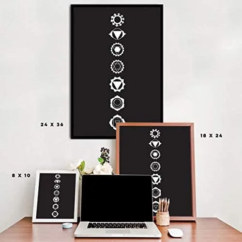 Vista 3 de Inspired Posters - Seven Chakras Decorative Wall Art Poster - Modern Home Decor - Motivational Posters - UV Print 8x10 Poster