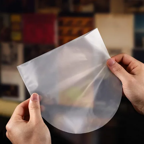 Vista 3 de Facmogu 100 fundas interiores LP de 7 pulgadas, fundas de vinilo con fondo redondo para colecciones de discos de 45 RPM, cubierta
