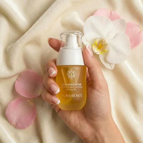 Vista 8 de YUNASENCE ORCHIDEE VITAE - Suero de aceite facial antienvejecimiento orgánico precioso, aceite facial con flor de orquídea, argán, maracuja, papaya