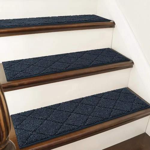 Vista 21 de COSY HOMEER - Alfombra antideslizante para escaleras, para interiores y escalones de madera, para niños y perros, 100 % poliéster, base de Beige