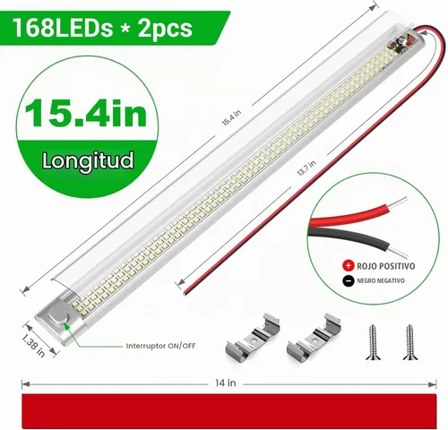 Vista 3 de CT CAPETRONIX Barra de luz LED de 12 V, 168 LED, 1700 lúmenes, 10 W, CC de 12 voltios con interruptor de encendido/apagado, para remolque de carga
