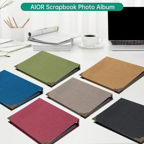 Vista 6 de AIOR Álbum de fotos, álbum de recortes, 60 páginas, tapa dura, 11 x 8.3 pulgadas, álbum de recortes con kit de álbumes de recortes de bricolaje, 3