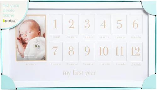 Vista 7 de Pearhead My First Year Photo Moments, Collage de fotos de los primeros doce meses del bebé y recuerdo neutro de género, ideal para baby shower