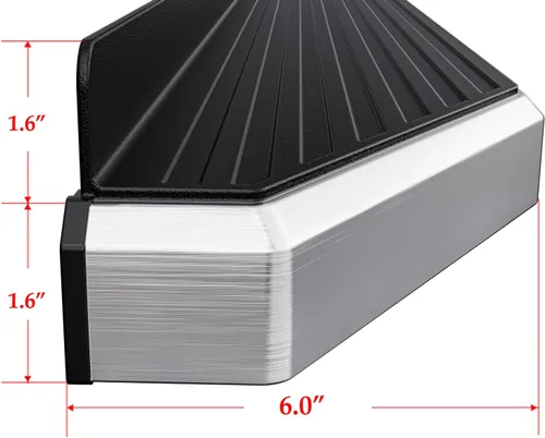 Vista 3 de HD Ridez Estribo de estilo plano de 6 pulgadas pulido, compatible con Ram 1500 2019-2025 Crew Cab