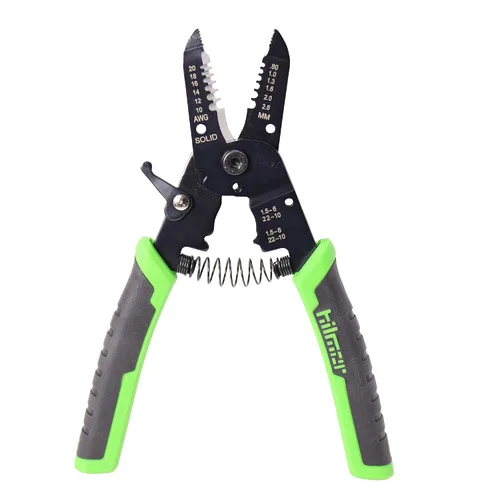 Vista 5 de Hilmor Pelacables de 7" con mango de goma, negro y verde, WS7 1885426