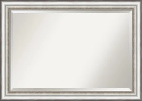 Vista 12 de Amanti Art Espejo de pared plateado de 25 x 21 pulgadas, espejo rectangular plateado de salón para baño, decoración de pared de sala de estar, marco