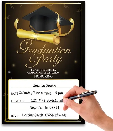 Vista 4 de FujLoy 20 tarjetas con sobres, invitaciones para fiestas de graduación 2025, 2025 universidad, escuela secundaria, celebración de graduación 005