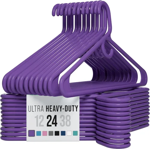 Vista 29 de NEATERIZE Perchas de ropa de plástico ultra resistentes - Aqua - Percha duradera para abrigos, trajes y ropa. Perchas De Ropa (Paquete de 12 - Aqua)