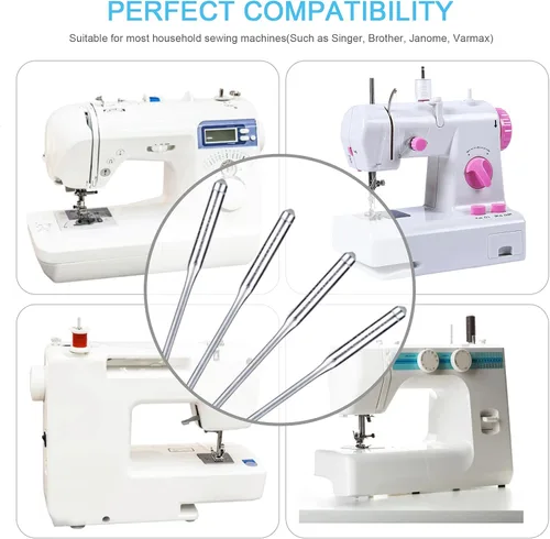 Vista 5 de Agujas para máquina de coser, 10 piezas agujas universales para máquina de coser, compatibles con Singer, Brother, Janome, Varmax, tamaño HAX1 100/16