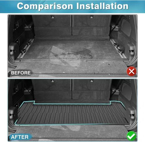 Vista 3 de Mixsuper Forro de carga para Rivian R1S 2022-2024 2025, alfombrilla para maletero para todo tipo de clima, para accesorios R1S, alfombrilla
