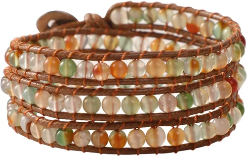 Vista 11 de Artilady Leather Wrap Bracelet for Women, Pearl Beaded Bangle Stack Jewelry Negro