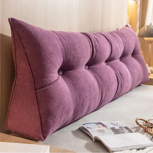 Vista 13 de Almohada triangular de lectura para reposo en cama, cojín grande para cabecero, respaldo, almohada de cuña para cuello y soporte lumbar para Beige