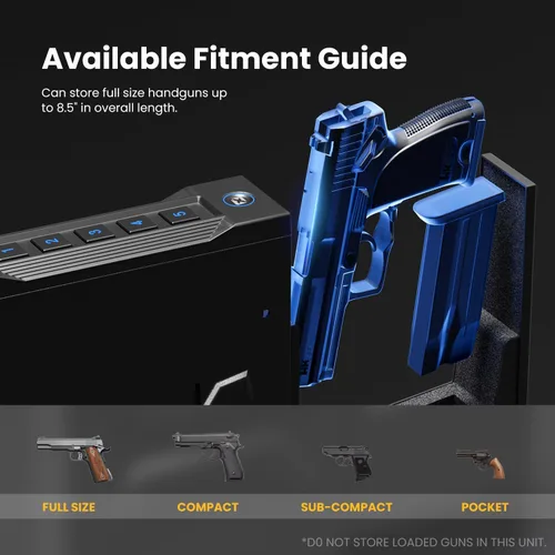 Vista 2 de XDeer Caja fuerte biométrica para pistola, caja fuerte para pistola deslizante, pistola de acceso rápido 0.1s para mesita de noche, mesita de noche