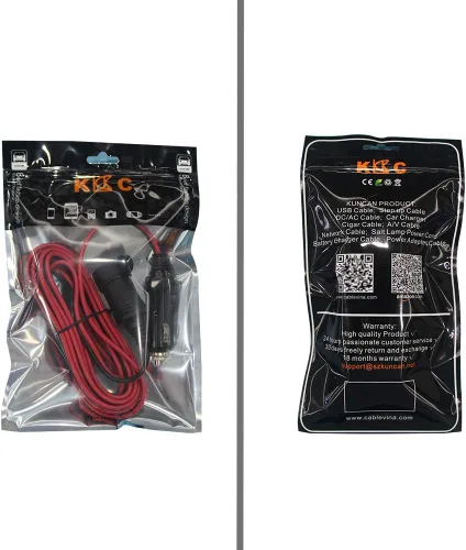 Vista 7 de Cable de extensión para encendedor de cigarrillos - Cable de extensión de coche de 6 pies, 12 V, enchufe macho a hembra con luces LED de 16 AWG