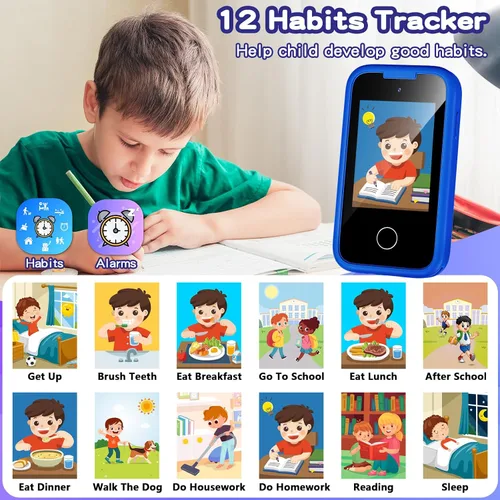 Vista 4 de Teléfono para Niños, Teléfono Inteligente para Niñas Pequeñas de 3 4 5 6 7 8 Años, Regalo de Cumpleaños para Niños de 3-8 Años, Teléfono de Juguete