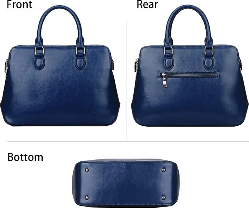 Vista 2 de Heshe Bolsos de cuero para mujer con asa superior bolso de hombro para mujer