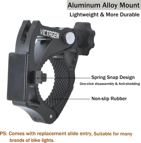 Vista 3 de Soporte de bicicleta de repuesto para luz de bicicleta, soporte de aluminio para luces de bicicleta, soporte universal para faros delanteros