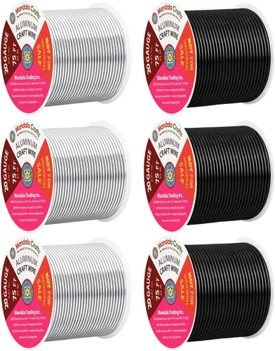 Vista 26 de Mandala Crafts - Alambre de aluminio anodizado de calibre 22 para hacer joyas - 137.2 m de alambre flexible surtido y coloreado - Doble para bonsái