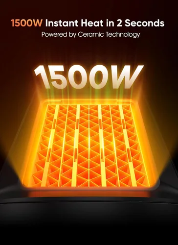 Vista 2 de GiveBest Calentador de espacio, calentadores portátiles de 1500 W para uso en interiores, calentador de cerámica PTC con modos de calefacción