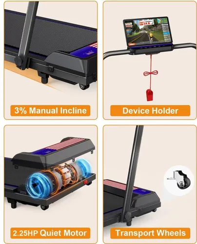 Vista 10 de Treadmill Under Desk Walking Pad,2 in 1 Folding Treadmill for Home/Office with Remote Control and APP,LED Display