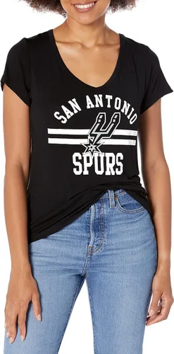 Vista 31 de Ultra Game Camiseta de mujer NBA Oficial con cuello en V y strass de manga corta