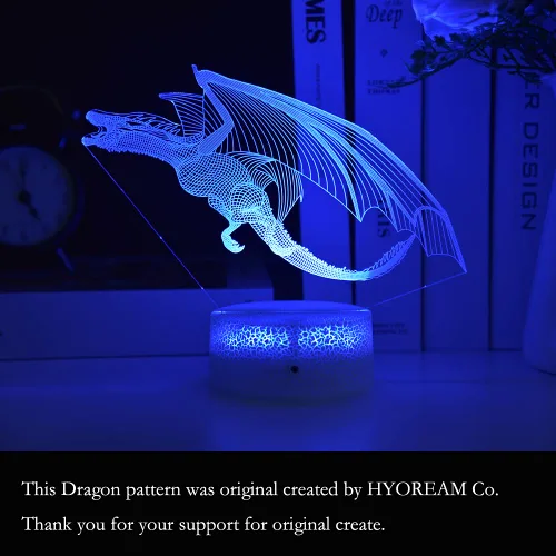 Vista 5 de Lámpara de dinosaurio, luz nocturna para niños, 16 colores con control remoto, ilusión óptica en 3D, regalo perfecto para niños y niñas