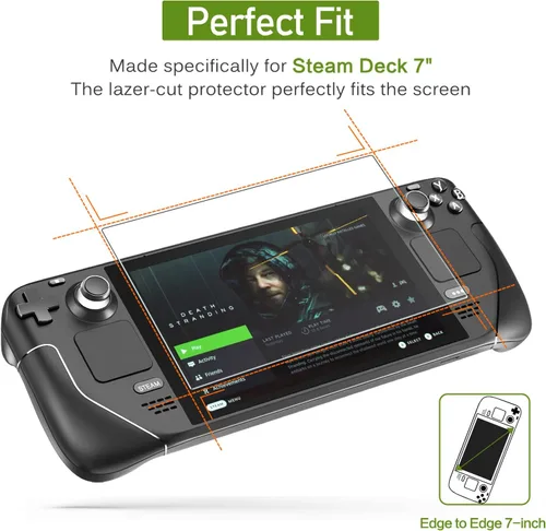 Vista 2 de ivoler Paquete de 3 Protector de pantalla de vidrio templado para cubierta de vapor de 7 pulgadas 2022 nueva versión, protector de pantalla