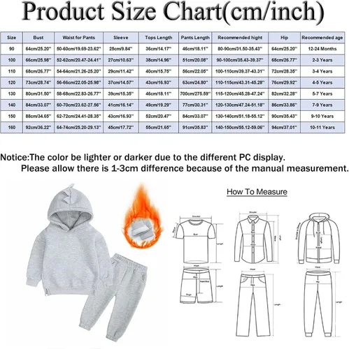 Vista 3 de TBUIALL Conjunto de dos piezas para niños pequeños, de manga larga, color liso, sin botones, para correr, ropa para bebé
