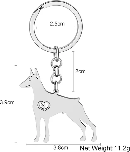 Vista 5 de LONYOO Lindo llavero de acero inoxidable para perros, mascotas, regalos para amantes de los perros, mujeres y niñas, llavero para cachorros, llavero