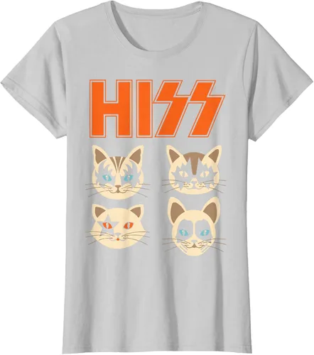 Vista 17 de Camiseta Hiss Funny Cats Kittens Rock Rockin, Negro