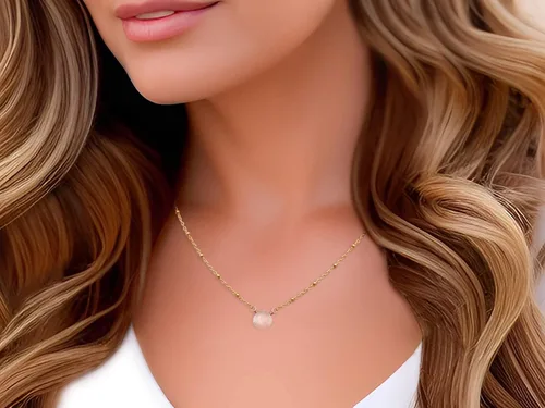 Vista 30 de Collar con colgante de piedra natal con piedra preciosa genuina, relleno de oro de 14 quilates, 18 pulgadas