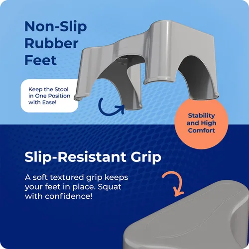 Vista 7 de Squatty Potty The Original - Taburete de inodoro para baño, color gris, 9 pulgadas