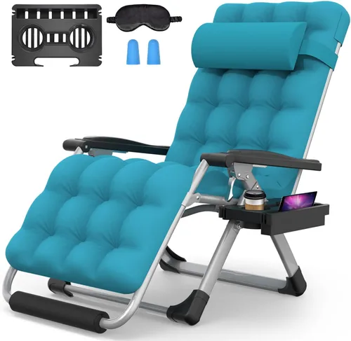 Vista 9 de Suteck - Silla de gravedad cero, sillas plegables con cerradura de aleación de aluminio Folding Patio Recliner w/Removable Pad, Adjustable
