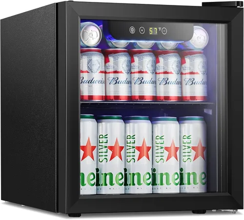 Vista 11 de Antarctic Star Refrigerador de Bebidas Enfriador de 18L, 24 Latas, Mini Refrigerador con Compresor Silencioso, Luz LED, Refrigerador Pequeño