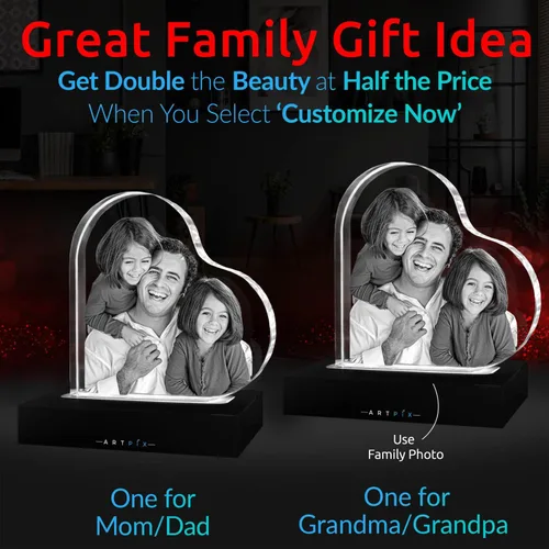 Vista 2 de ArtPix 3D Foto de cristal, regalos personalizados para mujeres, hombres, esposa, marido, mamá, grandes regalos personalizados con tu propia foto