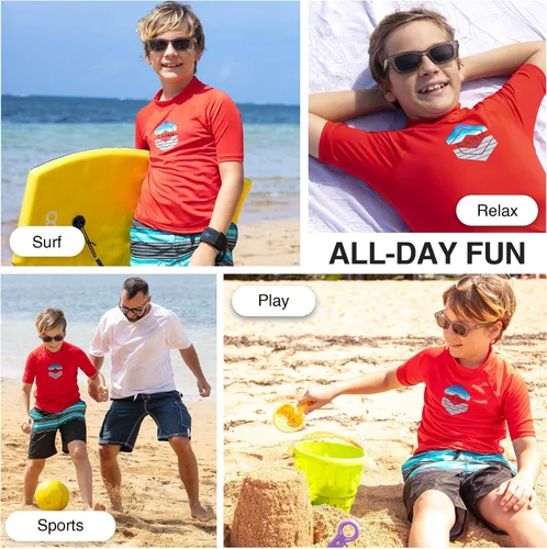 Vista 5 de Kanu Surf Boys Haywire UPF 50+ Sun Protective Rashguard Swim Shirt