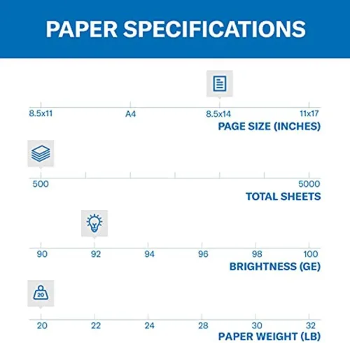 Vista 2 de Hammermill Papel para impresora, papel de copia de 20 libras, 8.5 x 14 - 1 resma (500 hojas) - 92 brillante, fabricado en los Estados Unidos, 105015R