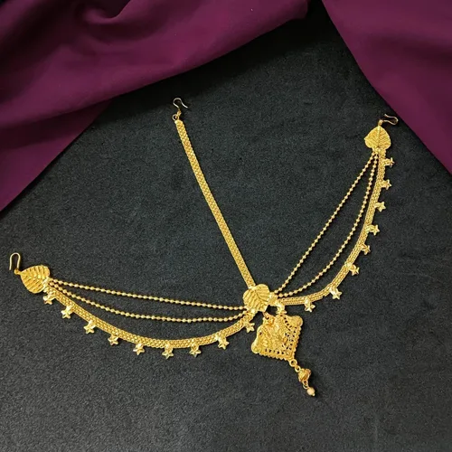 Vista 2 de Efulgenz Indian Bollywood Vintage Mange Tikka Crystal Kundan Head Chain Bridal Wedding Jewelry Hair Accessories