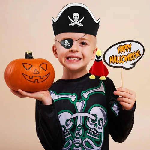 Vista 2 de Flyjazz Conjunto de accesorios para disfraz de pirata de Halloween