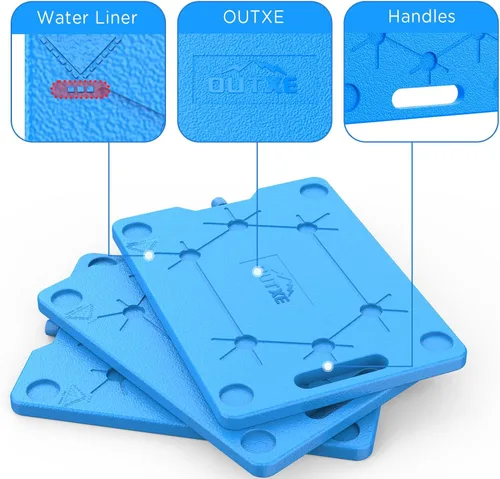 Vista 8 de OUTXE Bolsas de hielo para enfriadores – Grandes, 10 x 13 pulgadas, ahorro de espacio, reutilizables, de larga duración, paquetes de congelador frío
