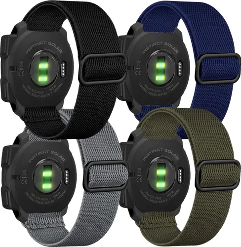 Vista 9 de GARTOO Correa de silicona elástica de nailon para Garmin Instinct 2 Solar - Correa de muñeca suave, para hombres/mujeres, táctica/marea/deportes