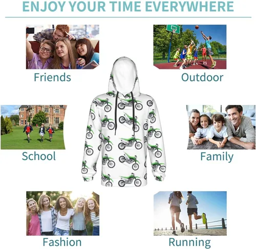 Vista 4 de NiYoung Sudadera atlética con capucha con capucha para niños y niñas, Patrón 1
