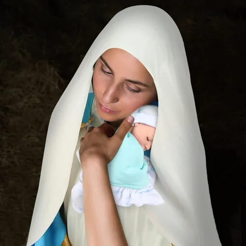 Vista 4 de Jiuguva Disfraz de Virgen María para adultos, disfraces bíblicos para mujeres, disfraz de Jesús de la Biblia, disfraz de santa de Pascua