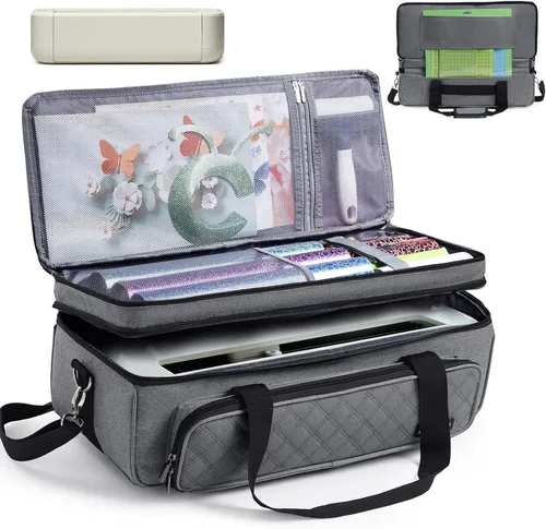 Vista 8 de IMAGINING Estuche de transporte para Cricut Maker 3, Maker 4, Bolsa de máquina de doble capa con cubierta para Cricut Explore 4, Explore 3, Explore